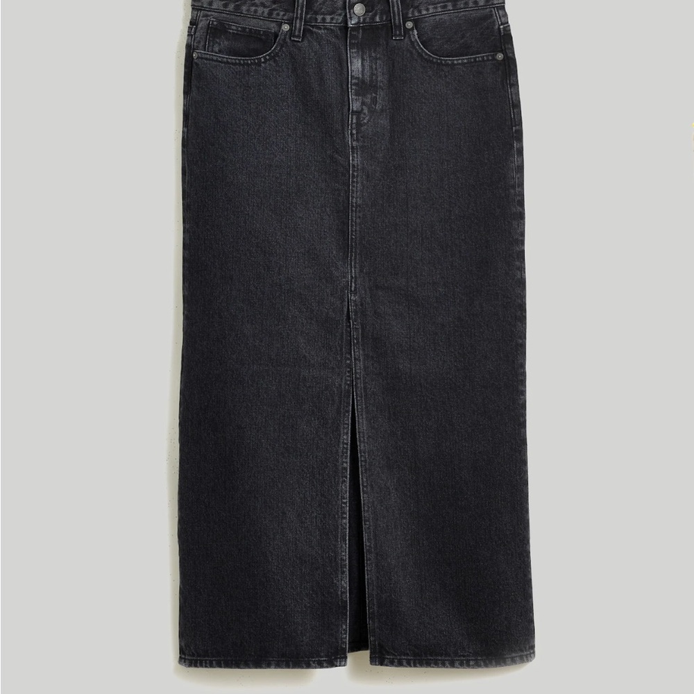 Madewell Denim Mid-Rise Maxi Skirt in Lunar Wash